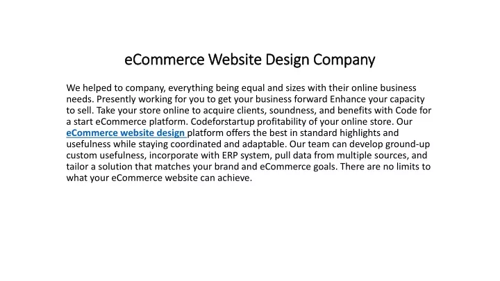 ecommerce website design company