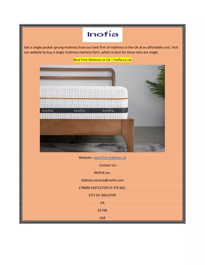 get a single pocket sprung mattress from our best