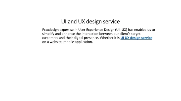 ui and ux design service