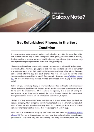 Get Refurbished Phones in the Best Condition