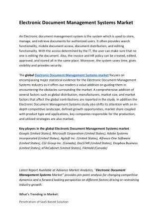 electronic document management systems market