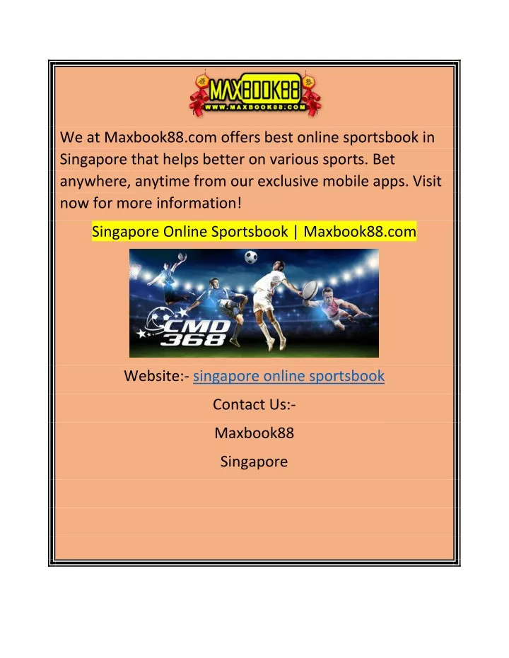 we at maxbook88 com offers best online sportsbook