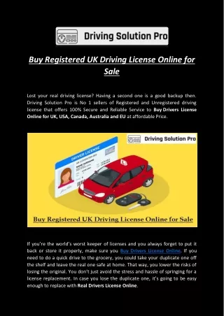 Buy Registered UK Driving License Online for Sale