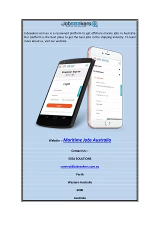 Maritime Jobs Australia | Jobseakers.com.au