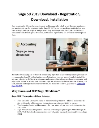 Sage 50 2019 Download