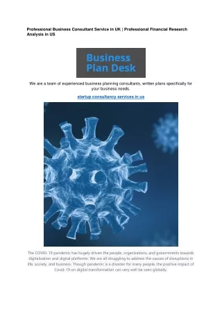 Professional Business Consultant Service in UK  Professional Financial Research Analysis in US
