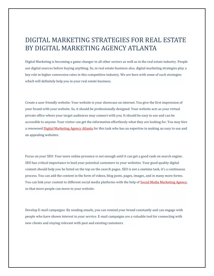 digital marketing strategies for real estate