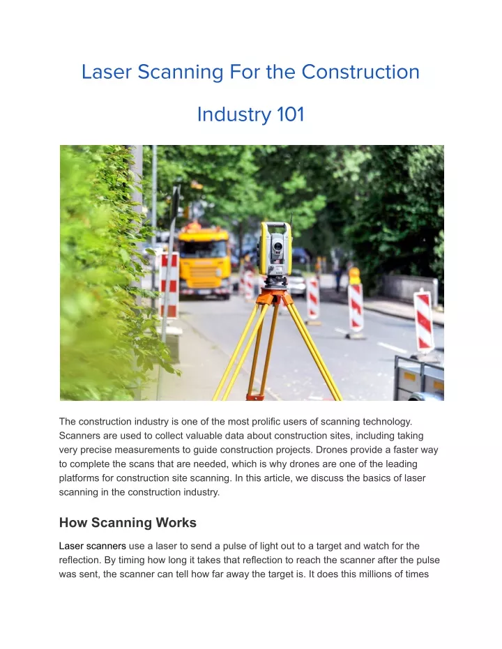 laser scanning for the construction