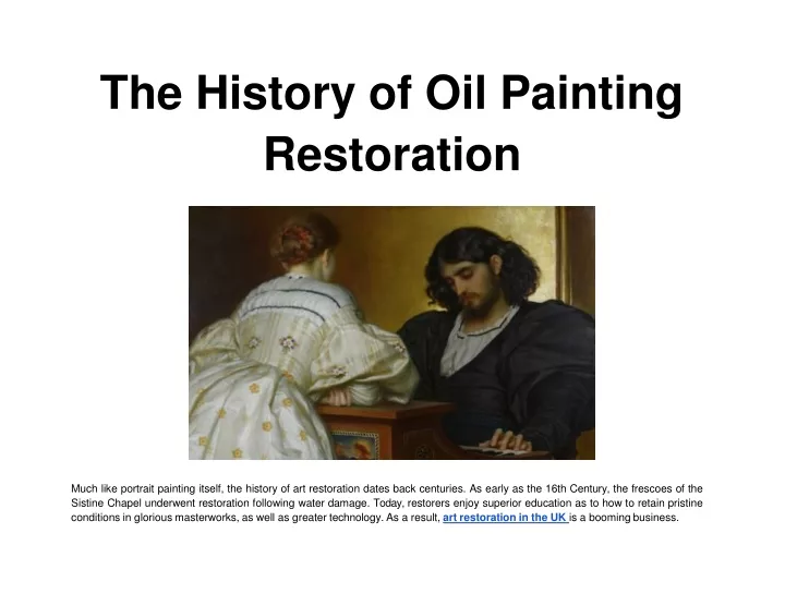 the history of oil painting restoration