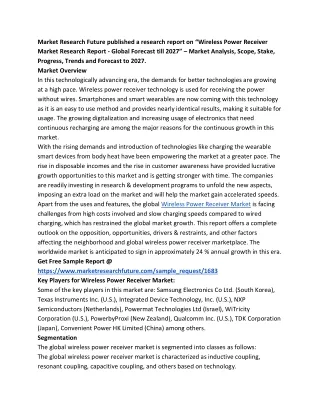 market research future published a research