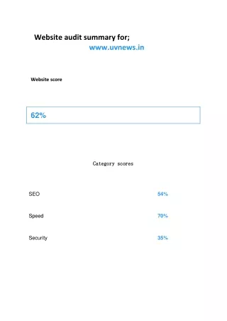 uvnews.in Website Audit