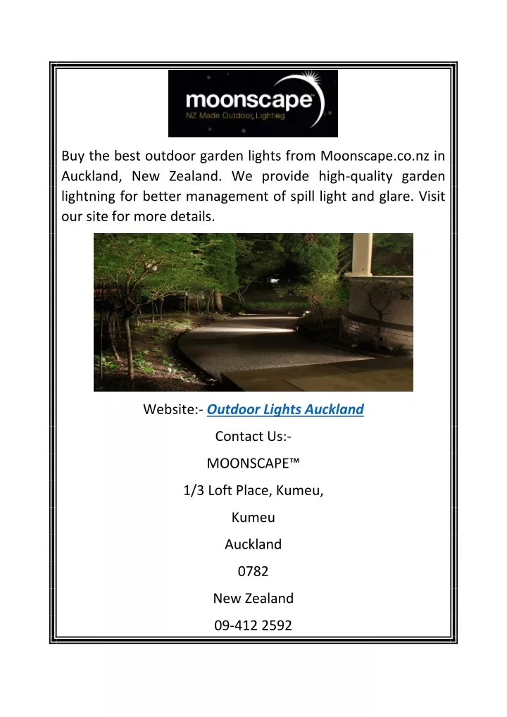 buy the best outdoor garden lights from moonscape