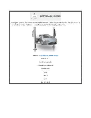 Certified Pre Owned Lincoln  Nplincoln.com