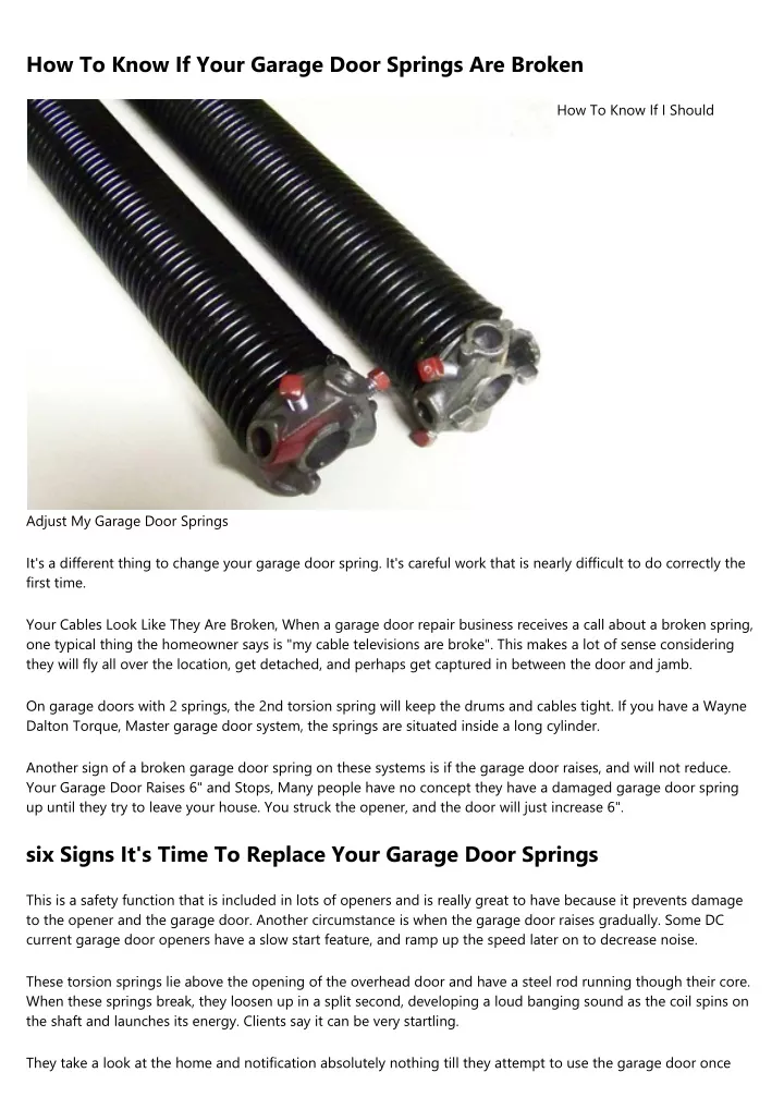 PPT - Garage Door Torsion Springs or Extension Springs PowerPoint  Presentation - ID:10647160