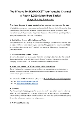 top 5 ways to skyrocket your youtube channel