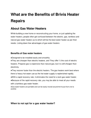 Brivis Heater Repair Hoppers Crossing