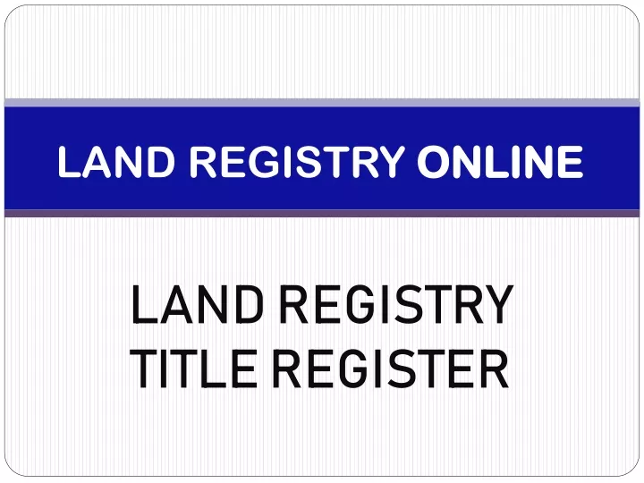 land registry online