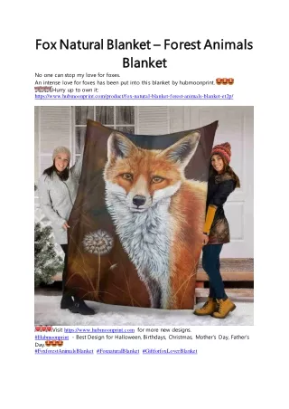Fox Natural Blanket – Forest Animals Blanket