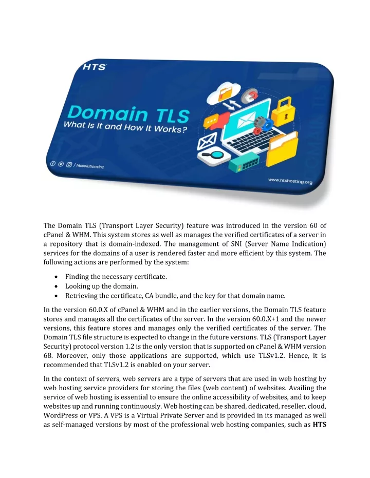 the domain tls transport layer security feature
