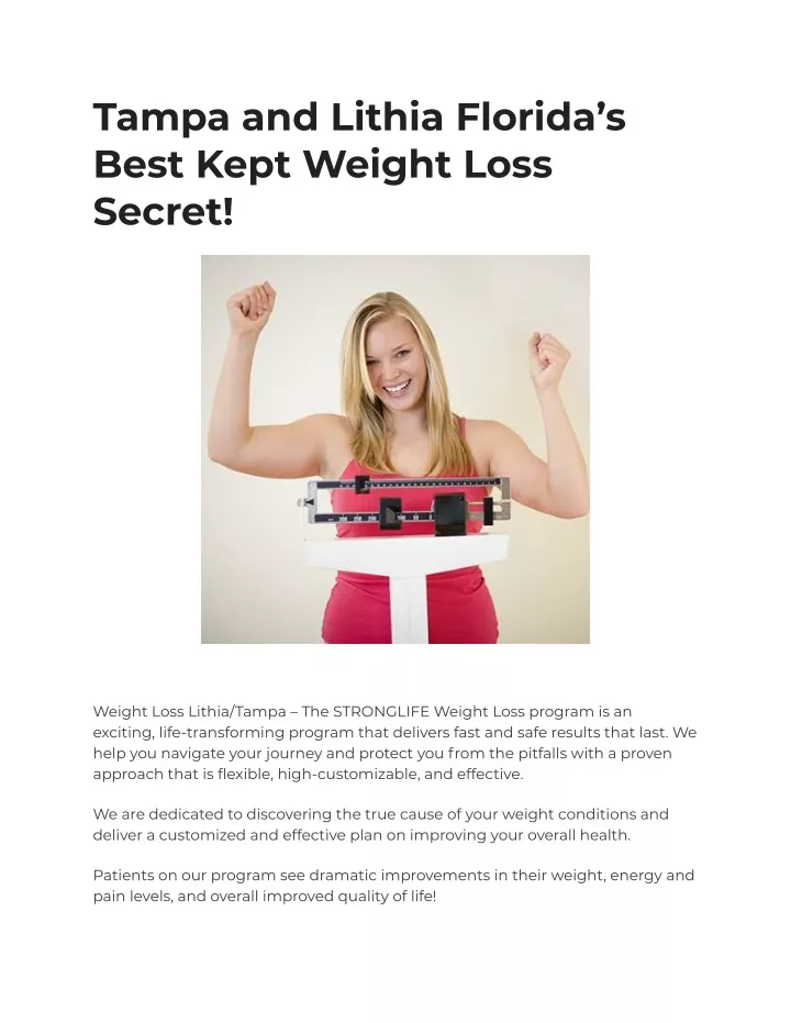 tampa and lithia florida s best kept weight loss