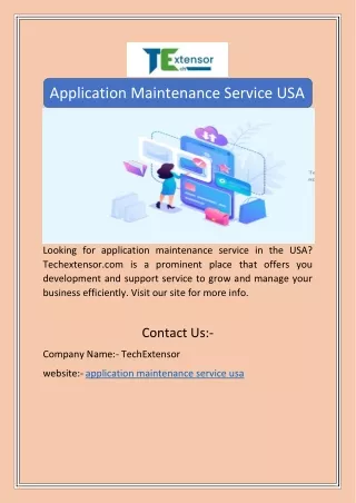 Application Maintenance Service USA