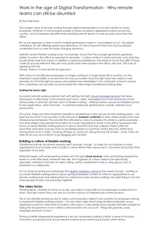 work in the age of digital transformation