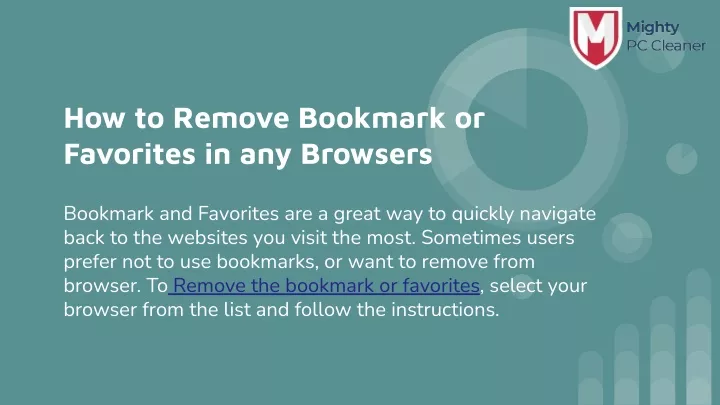 how to remove bookmark or favorites