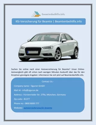 kfz versicherung f r beamte beamtenbeihilfe info
