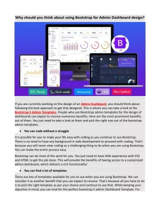 why should you think about using bootstrap
