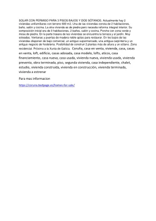 solar con permiso para 3 pisos bajos