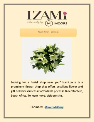 Flowers Delivery | Izami.co.za