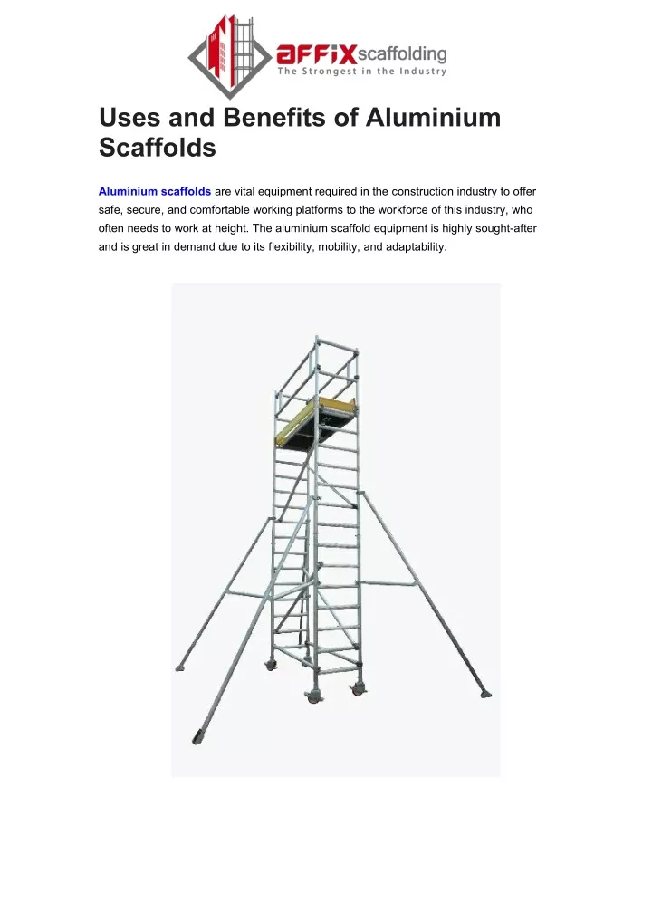 uses and benefits of aluminium scaffolds