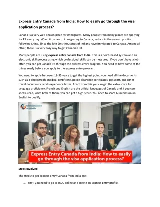 express entry canada from india how to easily