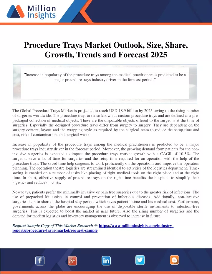 procedure trays market outlook size share growth