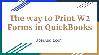 The way to Print W2 Forms in QuickBooks