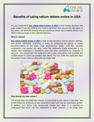 Buy Cheap Valium online in USA