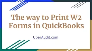 The way to Print W2 Forms in QuickBooks