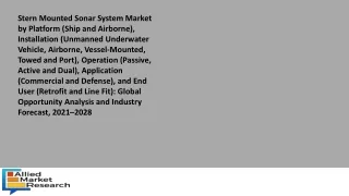 stern mounted sonar system market by platform