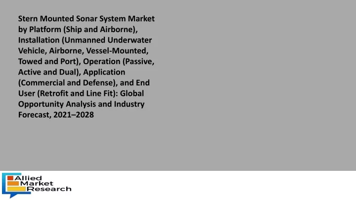 stern mounted sonar system market by platform