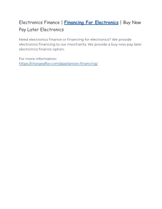 electronics finance financing for electronics