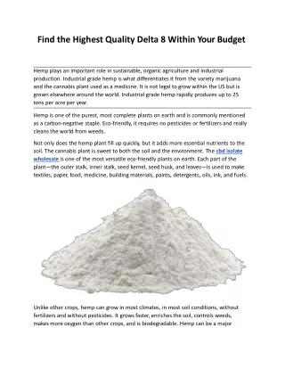 find the highest quality delta 8 within your