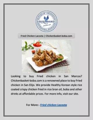 Fried Chicken Lacosta | Chickenbasket-boba.com