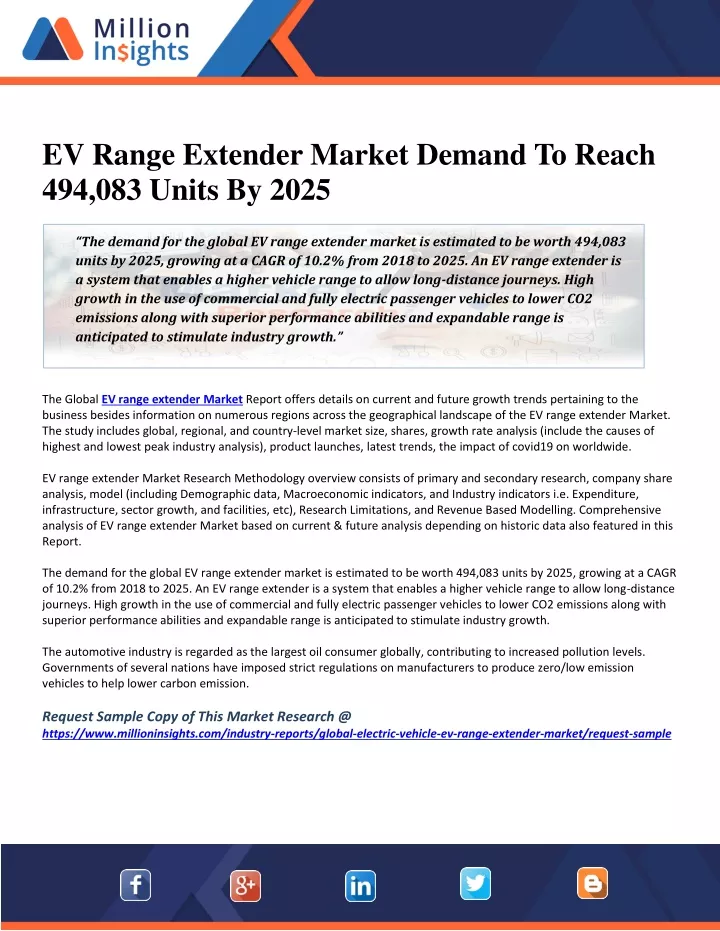 ev range extender market demand to reach