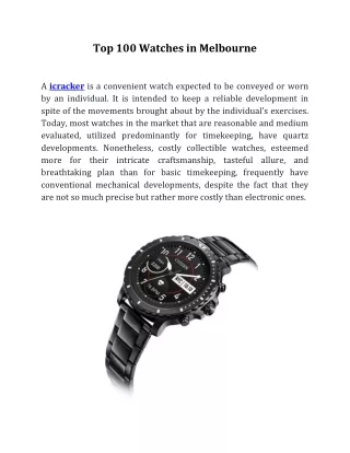 Top 100 Watches in Melbourne-converted
