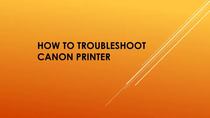 how to troubleshoot canon printer