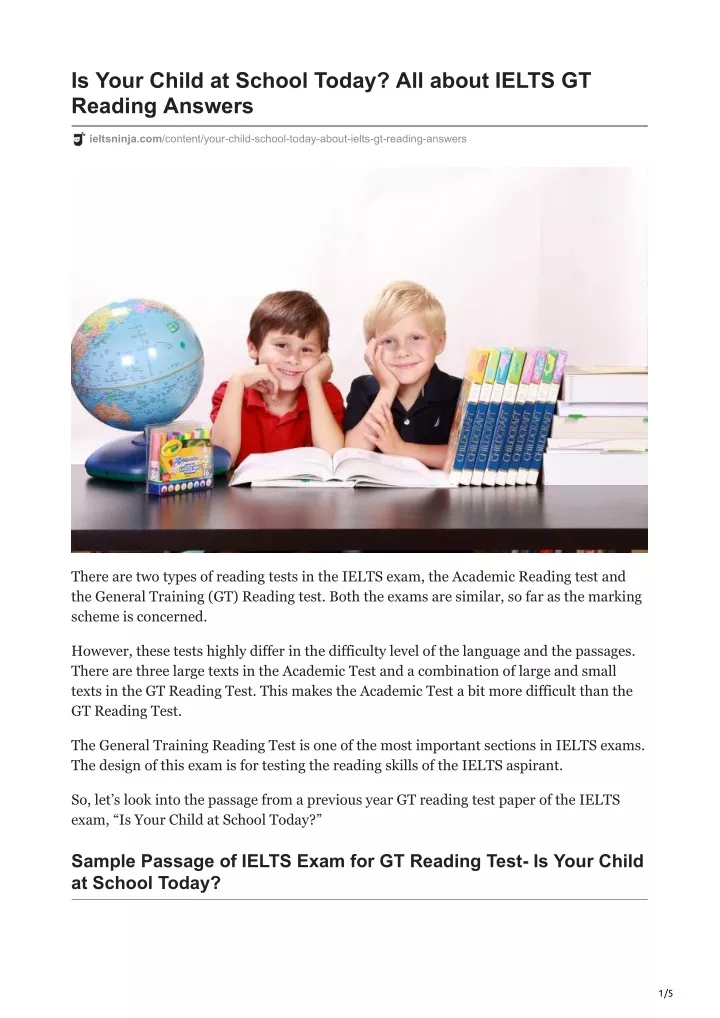 is your child at school today all about ielts