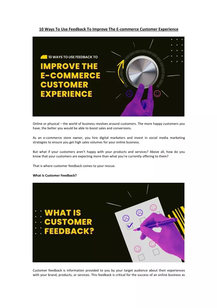 10 ways to use feedback to improve the e commerce