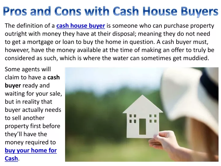 pros and cons with cash house buyers