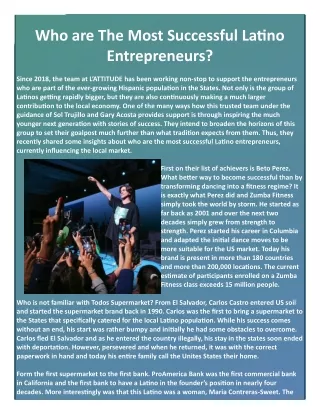 who are the most successful latino entrepreneurs