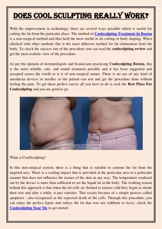 does cool sculpting really work does cool